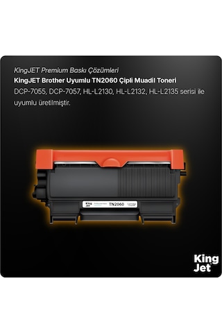 Kingjet Brother Uyumlu Tn-2060 Standart Kapasiteli 10'lu Paket  Uyumlu Toner