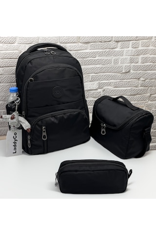 Suya Dayanıklı İlk Okul Çantası 3'lü Seti Unisex Çocuk İlkokul Çantası Ldc-8010 Siyah Siyah Suya Dayanıklı İlk Okul Çantası 3'lü Seti Unisex Çocuk İlkokul Çantası Ldc-8010 Siyah Siyah