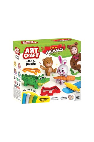 Eğlenceli Hayvanlar Oyun Hamur Seti 200 Gr. - Oyun Hamuru Seti - Hamur Setleri - Hamur Kalıpları Renkli