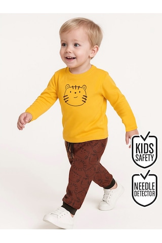 Sevimli Kedi Erkek Bebek T-shirt Pantolon Takım