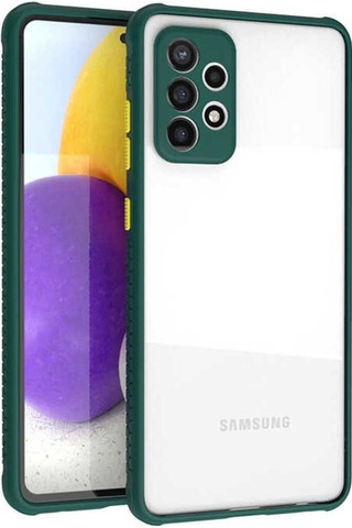 Samsung Uyumlu Galaxy A72 Kılıf Zore Kaff Kapak Koyu Yeşil