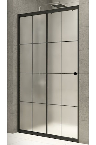 Durul Duşakabin Ön Cephe Siyah Çizgi Buzlu Siyah