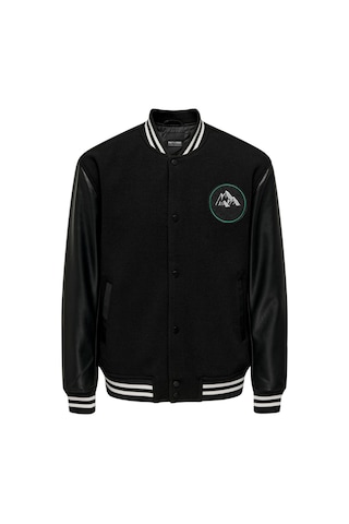 Only & Sons Erkek Düğmeli Siyah Kolej Ceket - 22026189 001