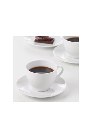 Ikea Vardera Porselen Fincan Ve Tabak 7 Cm 200 Ml Beyaz 2 Parça