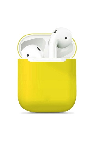 Apple AirPods Uyumlu Kılıf Zore Airbag 13 Silikon Sarı