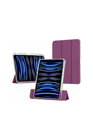 Apple iPad Uyumlu Air 13inç M4/m3/m2 Kılıf Kalem Bölmeli Akrilik Şeffaf Ayrılabilir Case 2026-2024