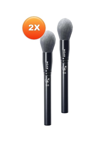 Avon Tam Örtücü Kubbeli Fondöten Fırçası İkili Set