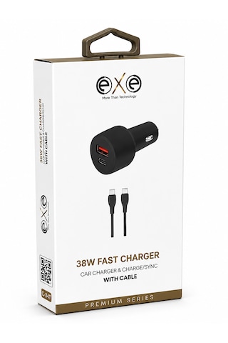 Exe 38w Hızlı Araç Şarj Cihazı Type-c Kablolu 1
