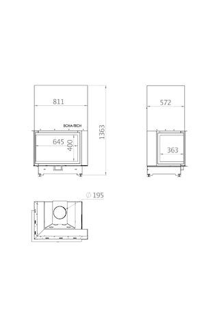 Echa Tech Asansörlü Çelik Köşe Şömine Haznesi Sol Açık 80 D