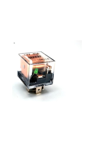 25 Adet Dirençli Mini Röle Şeffaf 12v 40a 87a 5 Fişli Yeşil Ledli