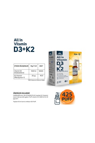 Camrusepa All In D3+K2 Vitamini 50 ML