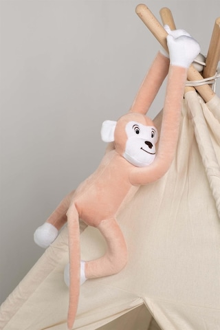 Boumini Toys Boyuna Sarılan Pelüş Maymun Pembe Elleri Çıtçıtlı 55 CM - Pembe