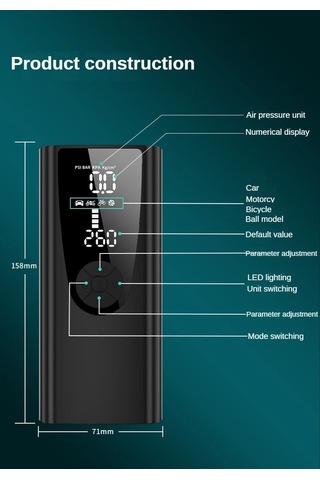 Jialan Taşınabilir Araba Hava Kompresörü 12v 150psı Elektrikli