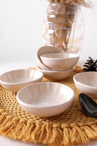 Keramika Krem Sirius Çerezlik / Sosluk 10 Cm 6 Adet 030 Krem