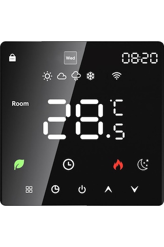 Yaozixa K6h16a Elektrikli Isıtıcı Termostati: Dokunmatik Led Ekran, Zamanlı Programlama, Çocuk Kilidi, Ip20, Akıllı Ev Kontrolü