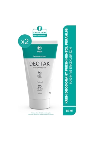 Deotak Fresh Mentol Ferahlığı Krem Deodorant 2 x 35 ML