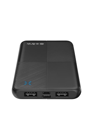 S-link Ip-g12n 10000mah Micro+usb+ Type-c Giriş+çıkış Siyah Taşınabilir Pil Şarj Cihazı Powerbank Siyah