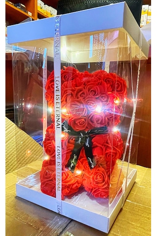 Işıklı Güllerden Ayıcık Teddy, Çiçeklerden Kutulu Ayı, Doğum Gü