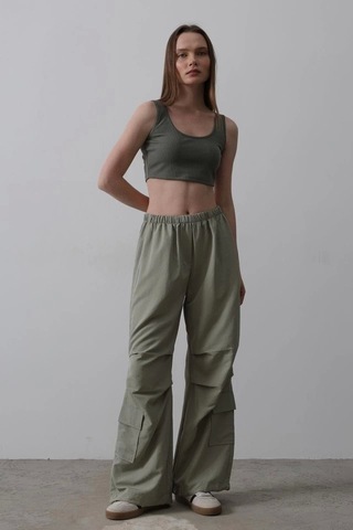 Defymoda Paraşüt Cargo Pantolon - Haki Haki