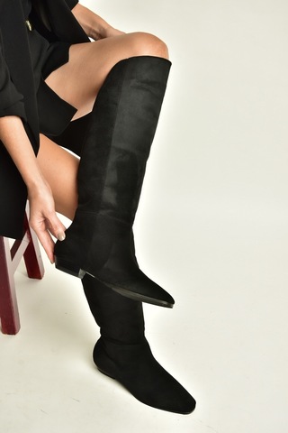 Fox Shoes Z404202702 Siyah Süet Klasik Kadın Çizme