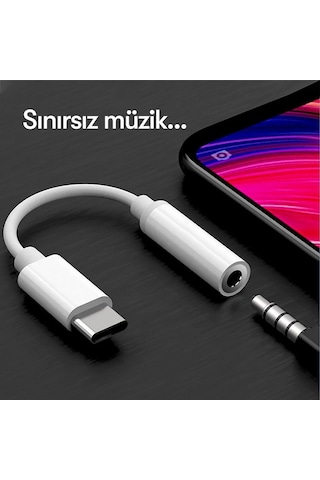 Tak Çalıştır Mikrofonlu Type-c To Aux Kulaklık Jak Dönüştürücü