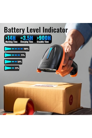 Tera 5100 Kablosuz Barkod Okuyucu - 1d Ve 2d Qr Kod Okuyucu, 2.4ghz Kablosuz Ve Usb Kablolu, 2000mah Pil Göstergeli, Ergonomik Tasarım, Darbeye Dayanıklı Silikon, Ip54 Toz Koruma, Barkod Okuyucu