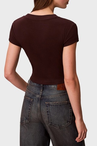 Calvin Klein Bayan T Shirt Lv047ab802 2e8 Bordo Bordo