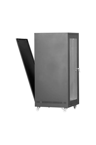 SETRACK 19'' 20U 600X800 CAMLI TEKERLEKLİ RACK KABİNET