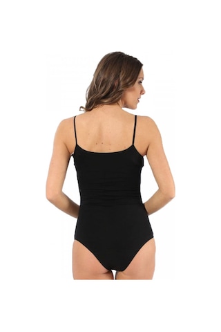 Akbeniz Bayan İp Askılı Çıtçıtlı Body 240 SIYAH