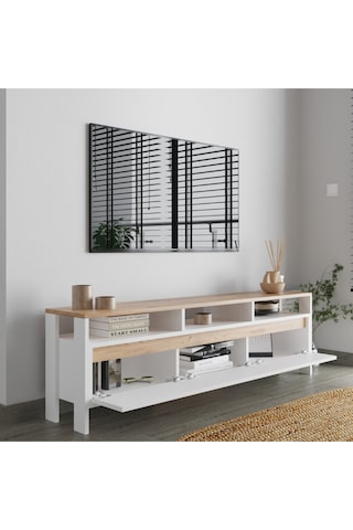 Atlas 3 Kapaklı Tv Ünitesi 160 Cm Atlantik Çam - Beyaz