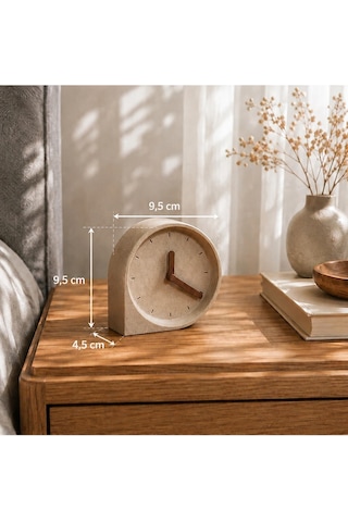Cove Clock Dekoratif Masa Saati Modern 3d Baskı Saat Açık Ahşap