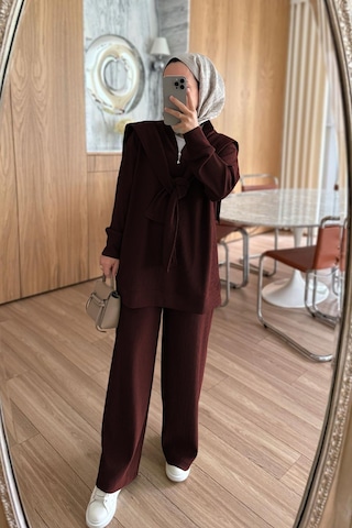 Omuz Atkılı 3'lü Takım - Bordo Bordo