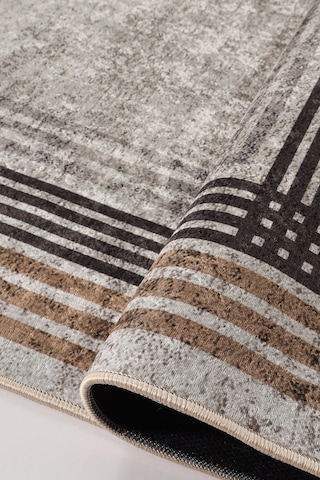 Blghome Renkli Çerçeveli Modern Halı Dekoratif Kilim Vizon