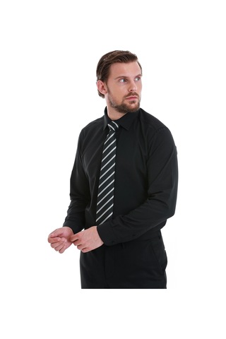 Hatemoğlu Siyah Slim Fit Desenli Slim Yaka Pamuklu Uzun Kollu Gömlek 24d190000020 991 Siyah