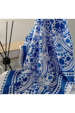Lente Aksesuar Kadın Premium Desenli Boyun Çanta Ve Saç Fuları 70x70 Cm Alaçatı