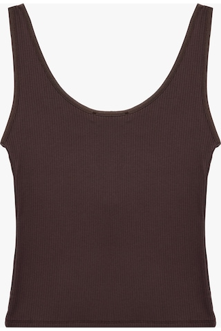 Koton Viskon Kumaş Slim Fit Düğmeli Henley Yaka Atlet Bluz Kahverengi 7wak10039ek Kahve