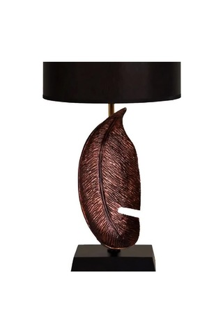 Yaprak Figürlü Polyester Abajur Bronz Diğer