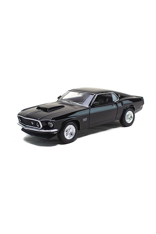 Welly Koleksiyon 1 / 24 Ölçek 1969 Ford Mustang Boss 429 Siyah Arazi Aracı Model Metal Araba Çok Renkli