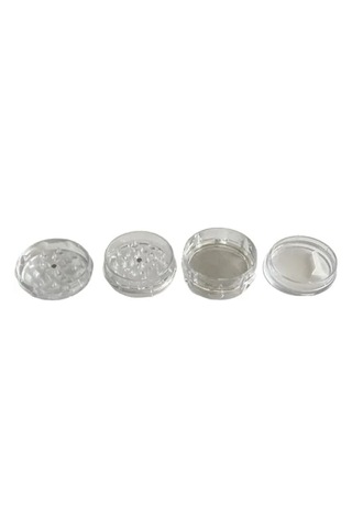 4 Katmanlı Şeffaf Plastik Baharat Öğütücü 60mm Açık Ahşap