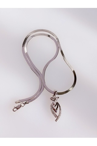 925 Ayar Gümüş Baykuş Tasarım Şık Kadın Kolye Doğum Günü Hediye Gümüş - Rodyum