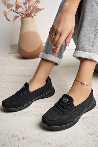 Nesilshoes Nesil Shoes Bsea 575 Siyah Memory Foam Kadın Yürüyüş Ayakkabısı
