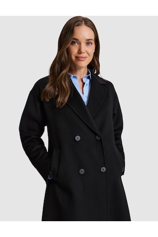 Pierre Cardin Siyah Yün Karışımlı Kaşe Kaban 50333158-vr046