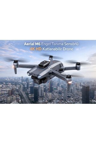 Aerial M6 Engel Tanıma Sensörlü,4k Hd Özellikli Katlanabilir Drone-1612