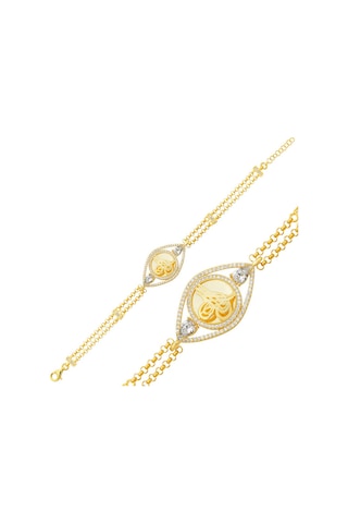 925 Ayar Gümüş Gold Kaplama Tuğralı Kadın Bileklik Gümüş - Rose Gold