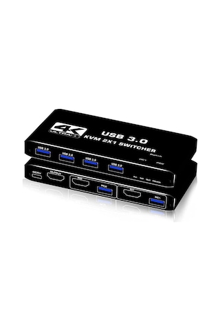 Gplus 4KVM421 KVM Switch 2x1 HDMI 4K USB 3.0 HDCP 2.3 HDR10 EDID