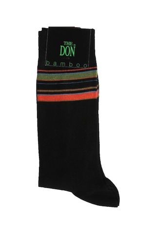 The Don Siyah-Renkli Çizgili Konçlu Bambu Erkek Çorap (105200023) Siyah