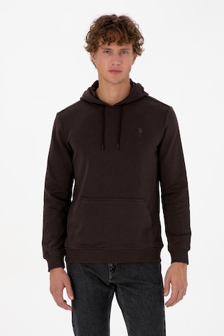 U.S. Polo Assn. Erkek Koyu Kahverengi Basic Sweatshirt 50313720-VR084