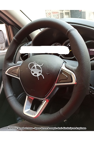 Renault Symbol 2017 sonrası - Spor desen komple direksiyon kılıfı siyah dikiş