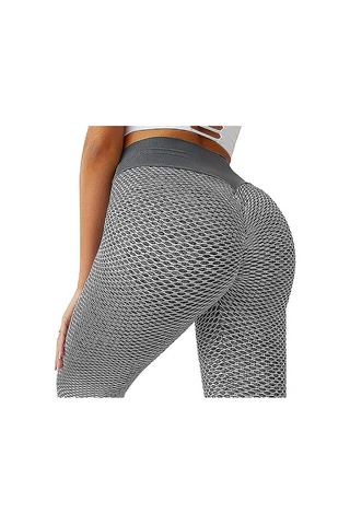 Fortunelane Kadınlar İçin Balıkçı Desenli Yoga Taytı, Esnek Ve Nefes Alabilir, Yüksek Bel Tasarımı, Spor Ve Antrenman İçin İdeal Gri