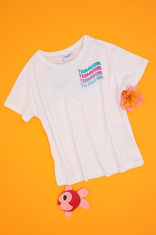 U.s. Polo Assn. Kız Çocuk Beyaz Tişört 50300971-vr013 Beyaz